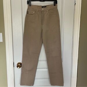 Karen Kane Straight Jeans High-Waisted Women Size 4 Cream Beige 100% Cotton